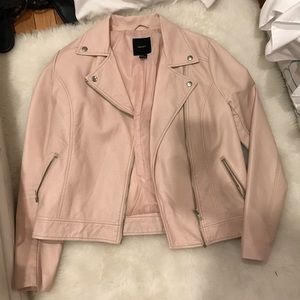Blush faux leather jacket